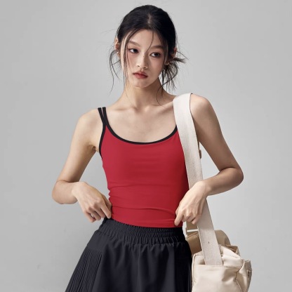 Contrasting color slimming sleeveless Pilates beautiful back bra
