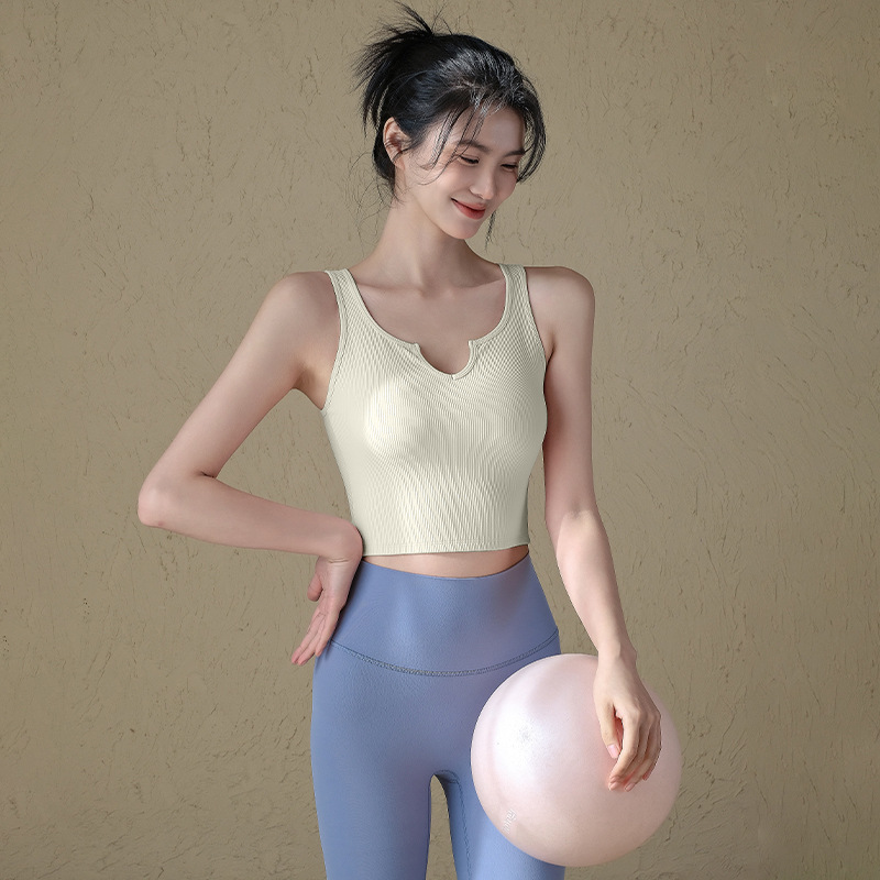 Ribbed shockproof bra