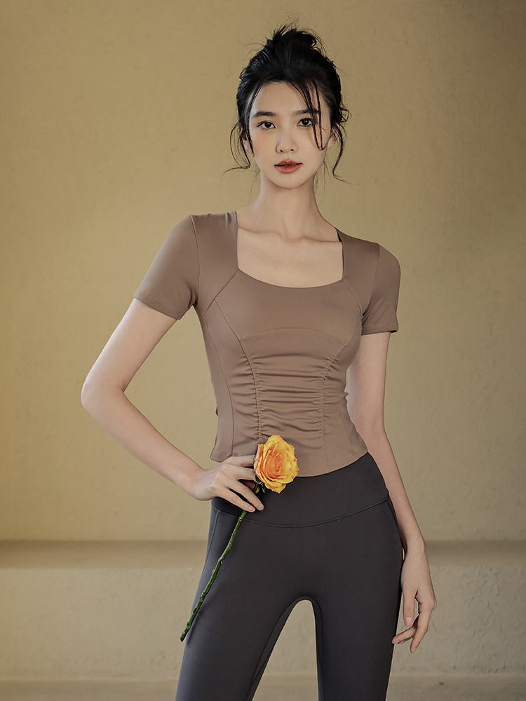 Quick-drying slimming short sleeves with breast pads