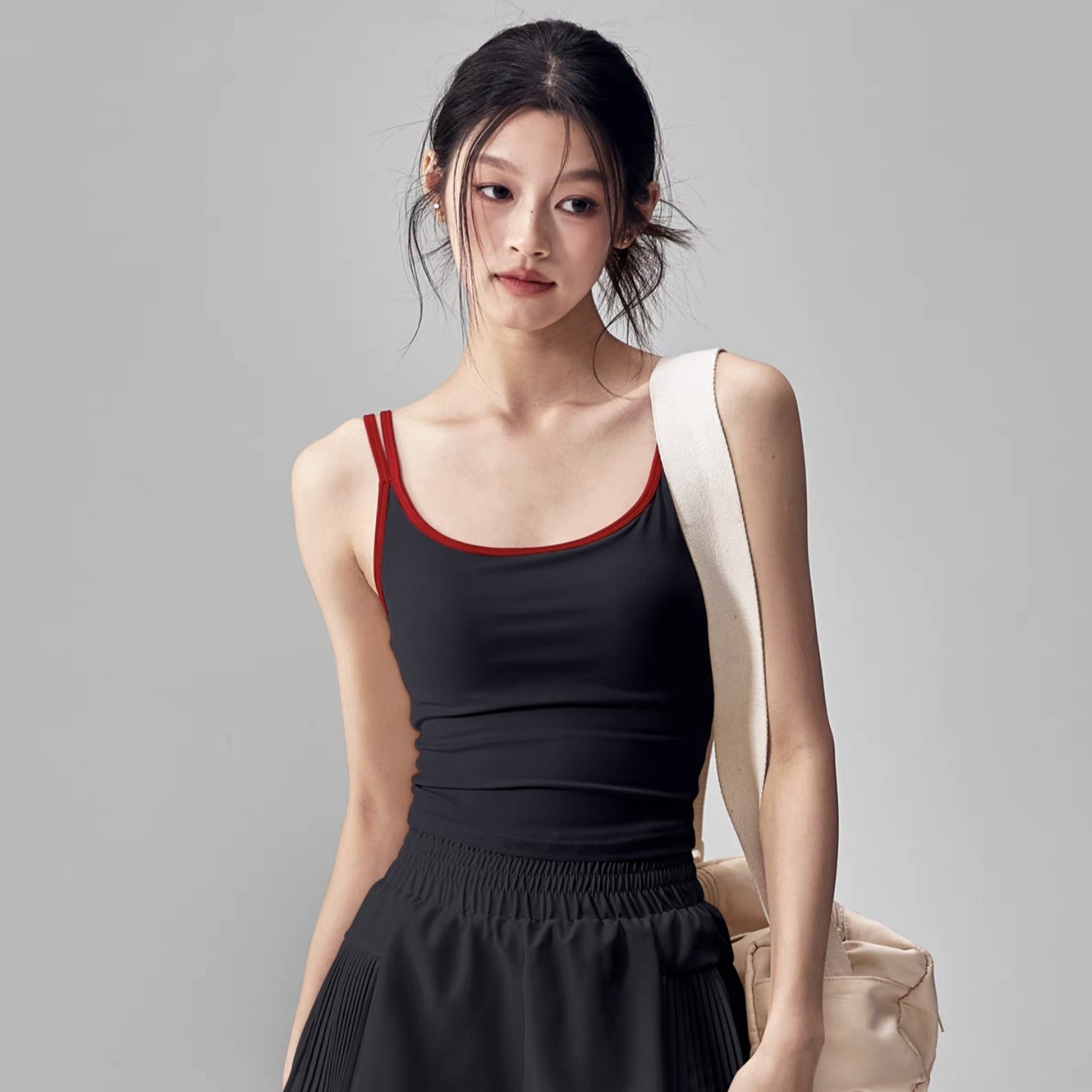 Contrasting color slimming sleeveless Pilates beautiful back bra