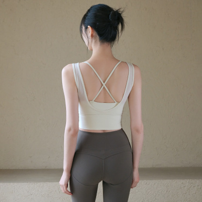 New cross-back all-in-one Pilates fitness bra