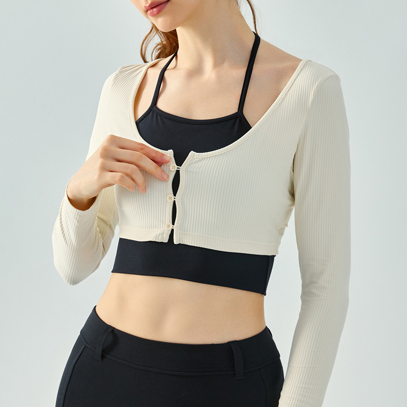 Fake two-piece long sleeves with chest pad