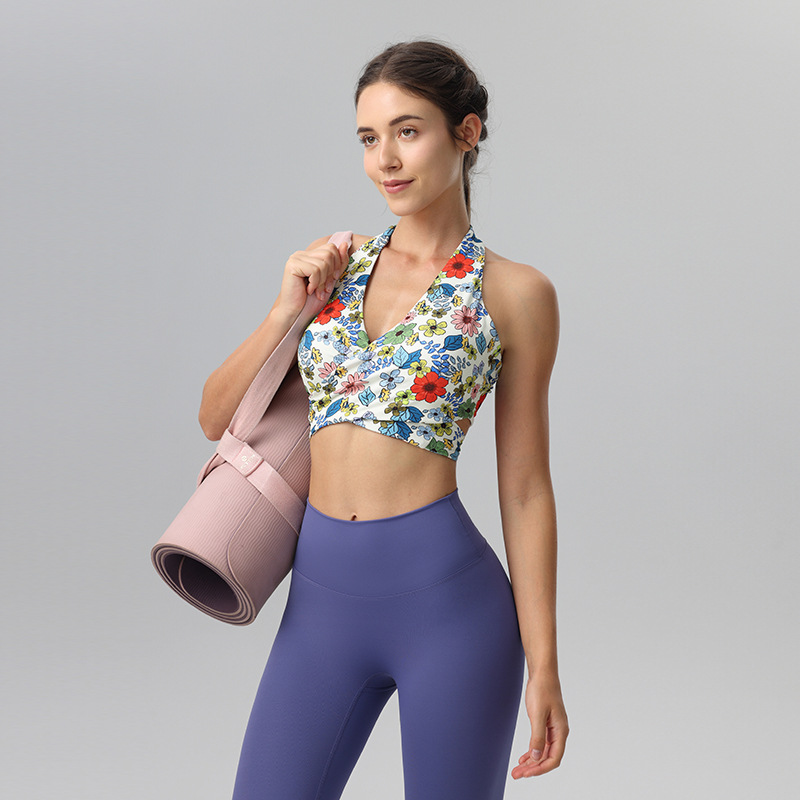 Cross-strap sexy all-in-one yoga fitness back bra