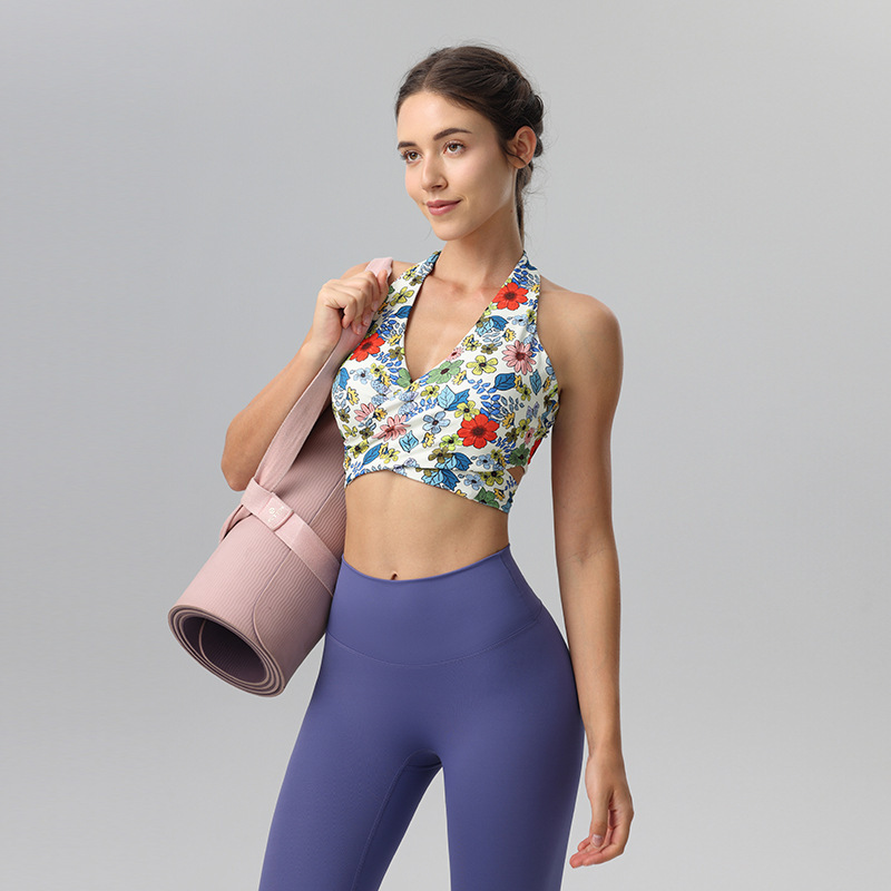 Cross-strap sexy all-in-one yoga fitness back bra