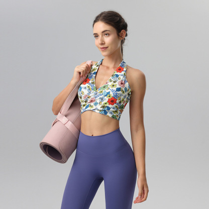 Cross-strap sexy all-in-one yoga fitness back bra
