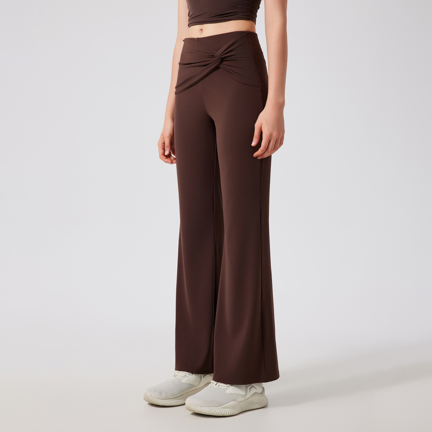 Relaxed straight-leg knotted flared trousers