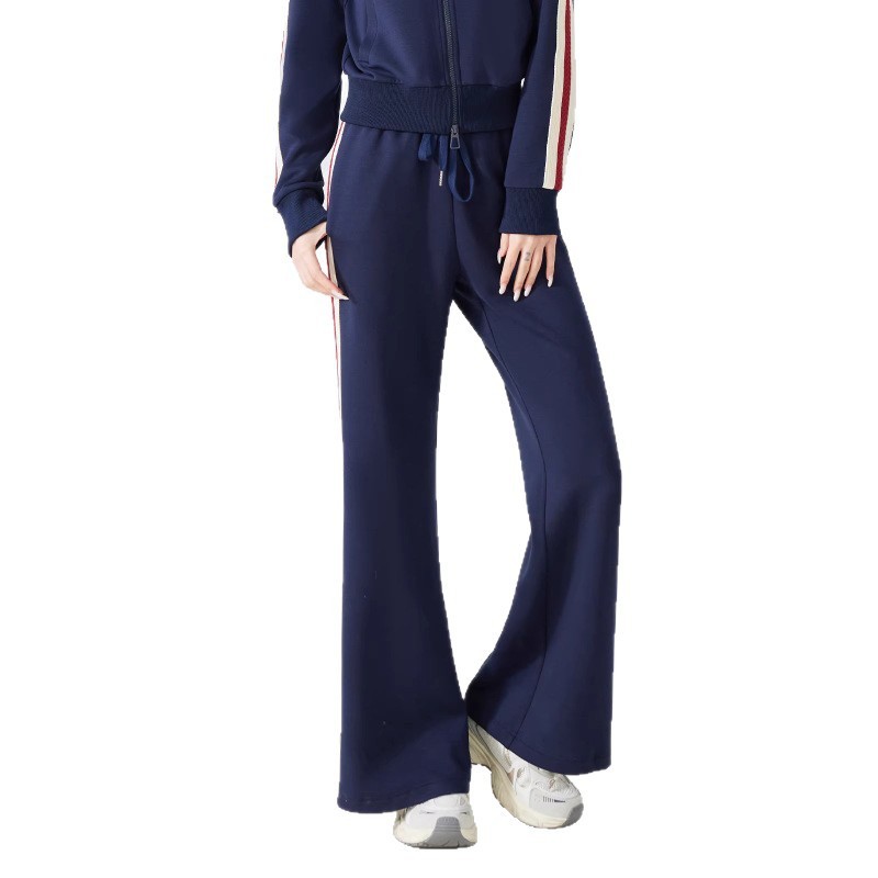 Fashionable high-waisted design sense slimming running fitness wide-leg pants