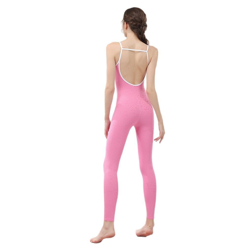 Printed beautiful back thin strap contrasting color quick-drying buttocks lifting fitness training bodysuit