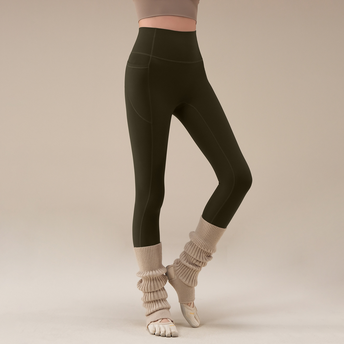 Autumn and winter new buttock lifting and belly tights Pilates fitness pants