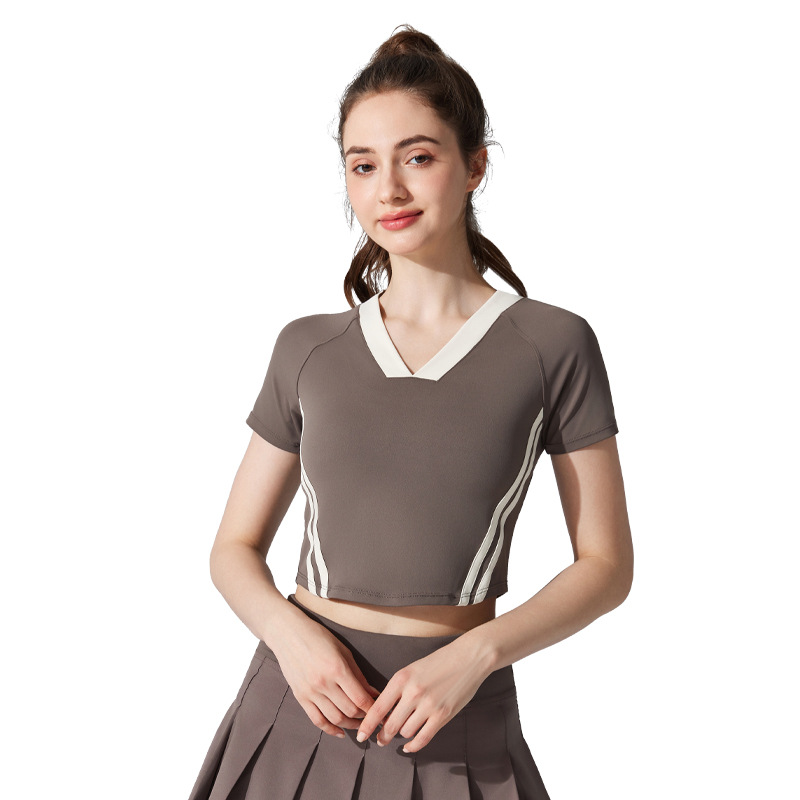 Skinny print fitness slimming T-shirt