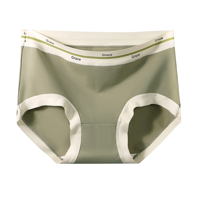 Seamless comfortable and breathable mid-high waist hip cover cotton triangle briefs