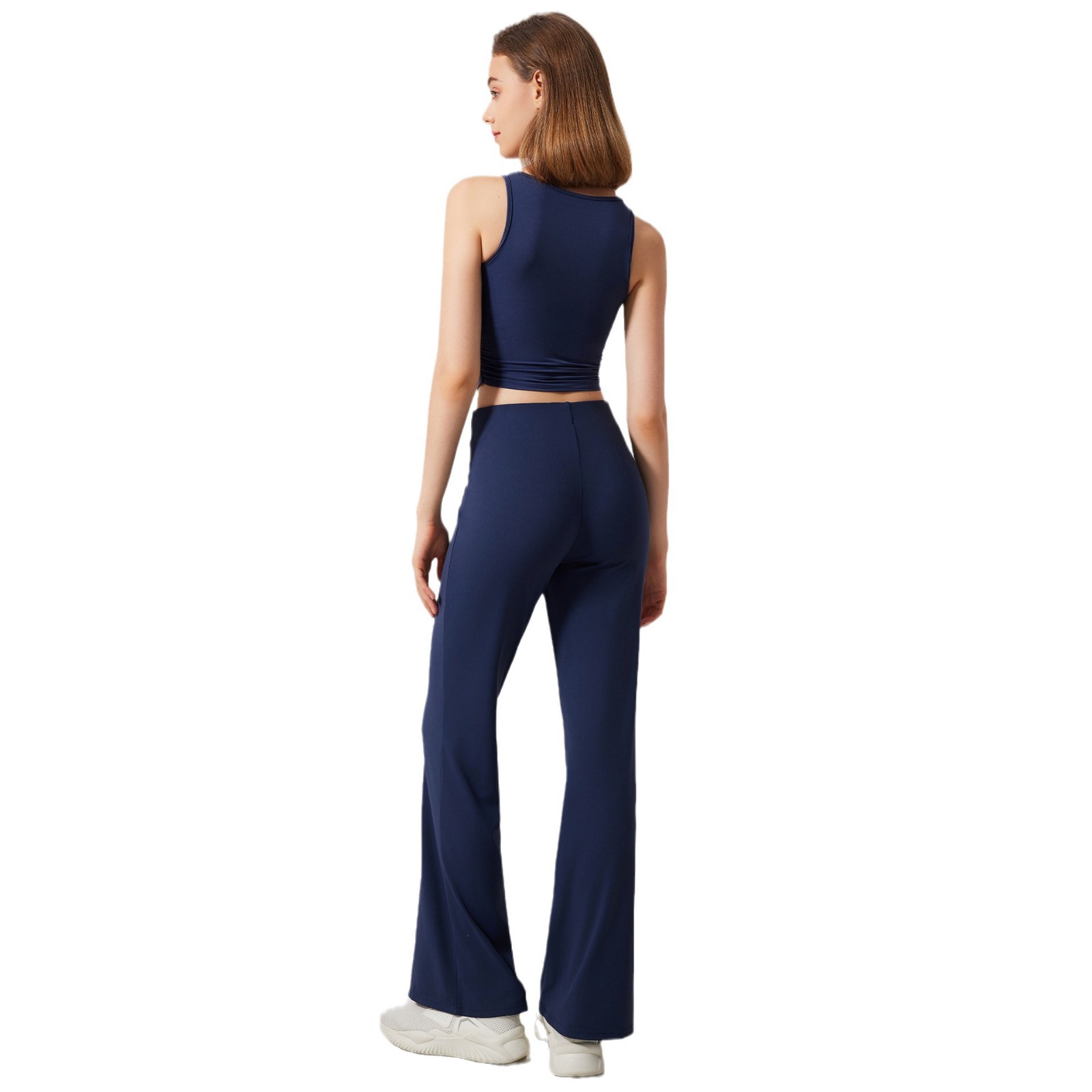 Relaxed straight-leg knotted flared trousers