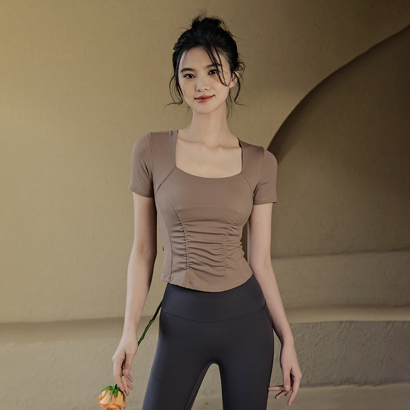 Quick-drying slimming short sleeves with breast pads