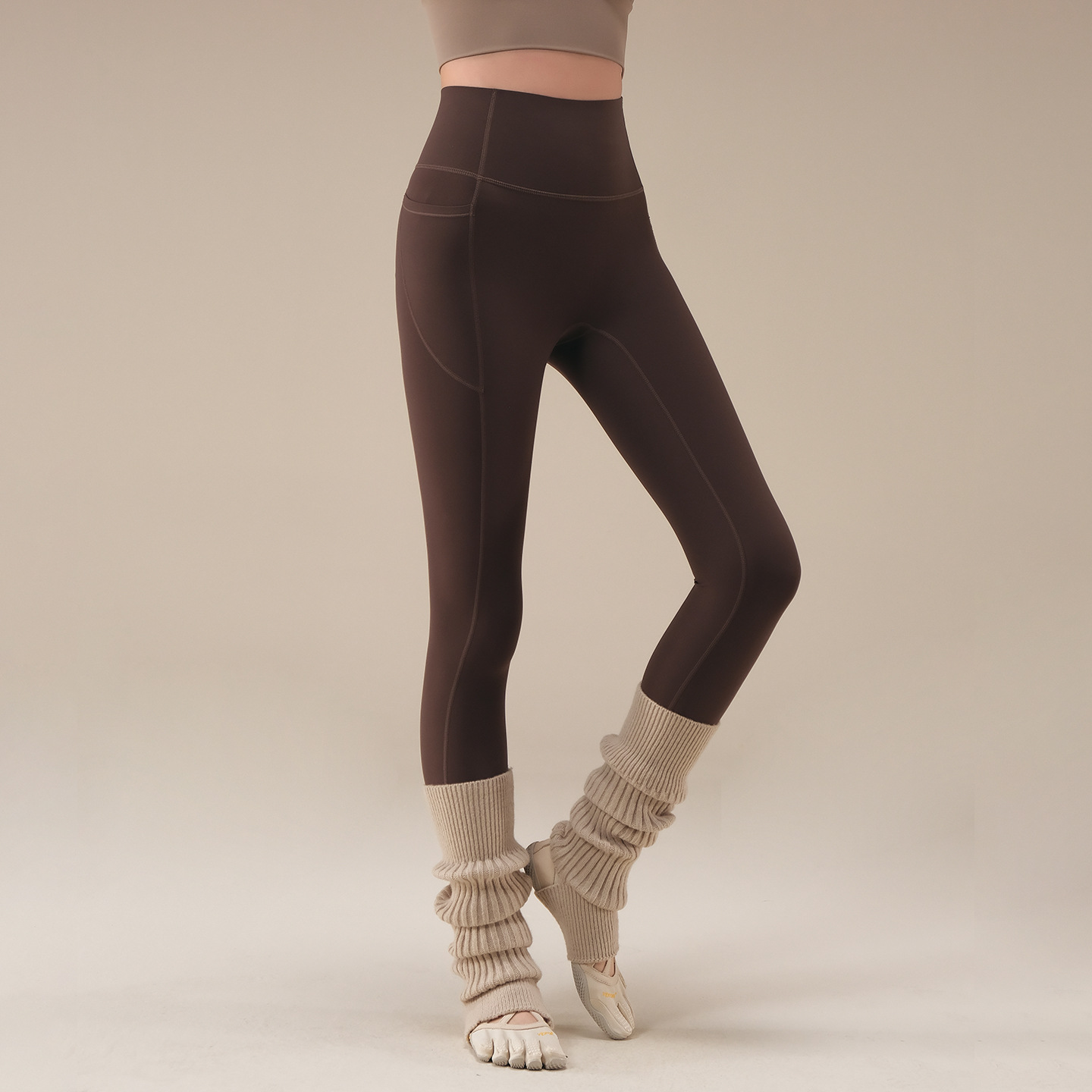 Autumn and winter new buttock lifting and belly tights Pilates fitness pants