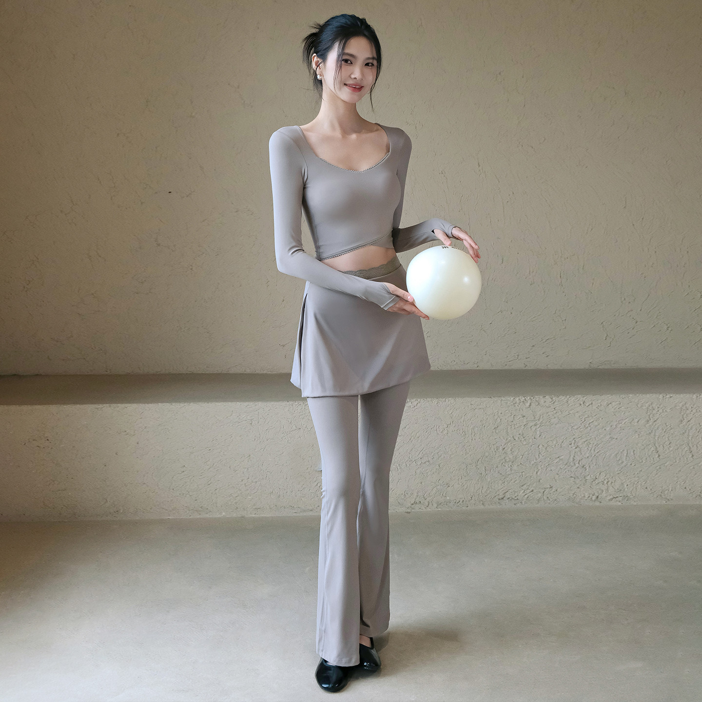 Versatile bootcut pants lace lace gym pants