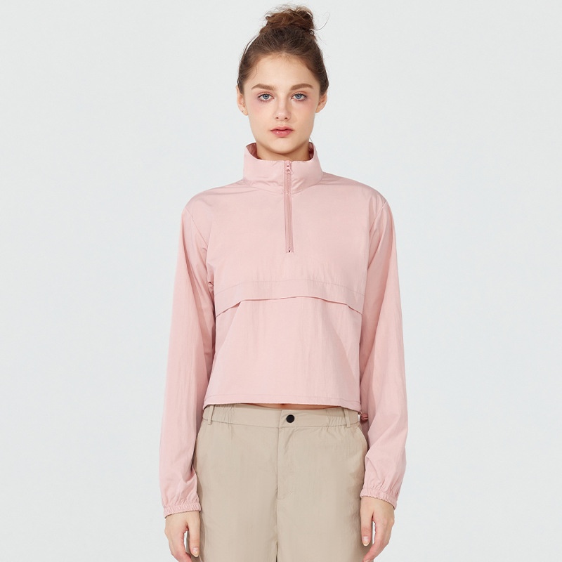 Stand-up collar half-zip jacket