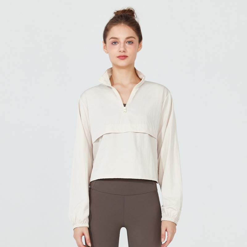Stand-up collar half-zip jacket
