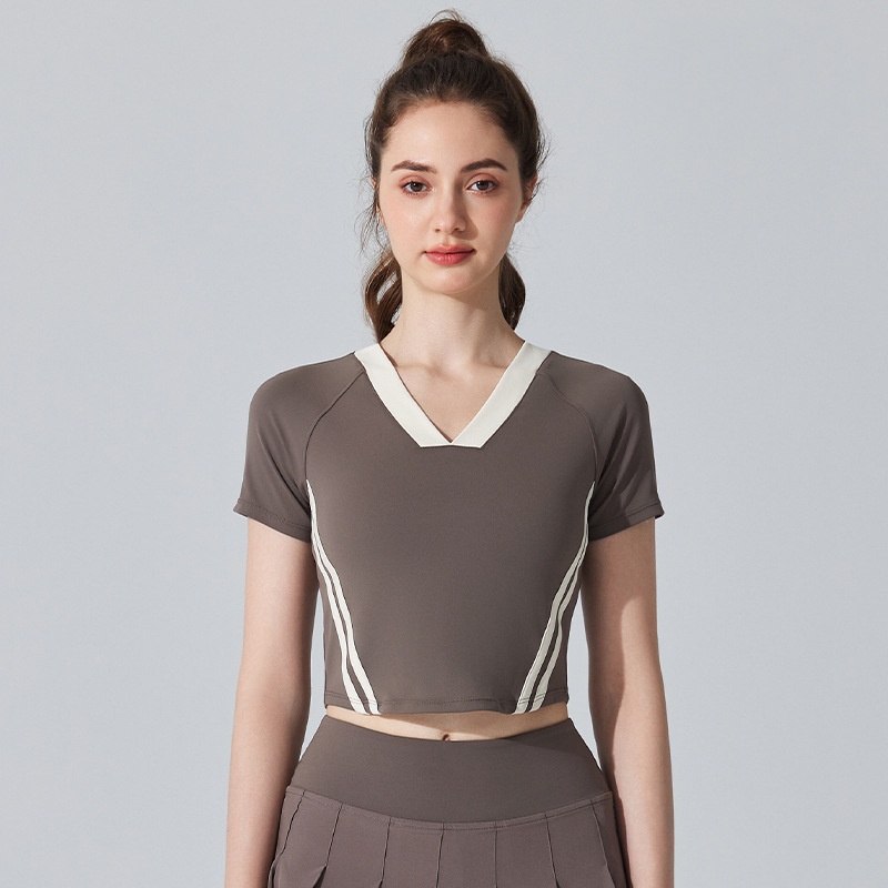 Skinny print fitness slimming T-shirt