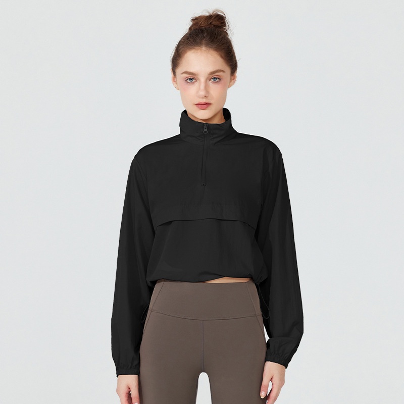 Stand-up collar half-zip jacket