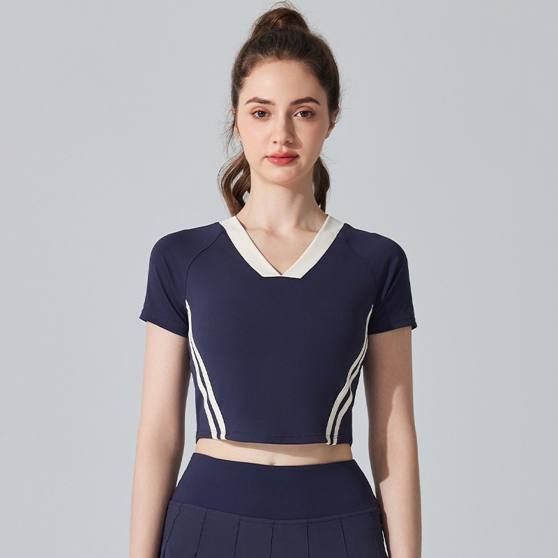 Skinny print fitness slimming T-shirt