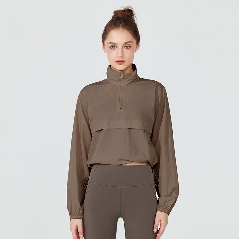 Stand-up collar half-zip jacket