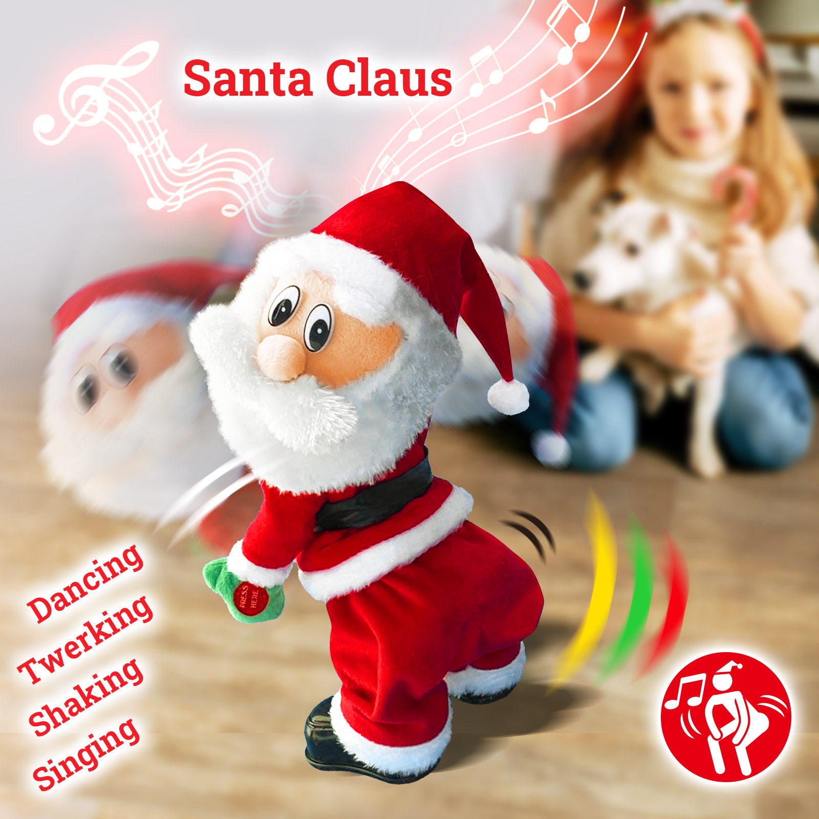 Twerking Santa Claus - Dancing &Singing Electric Christmas Plush Doll