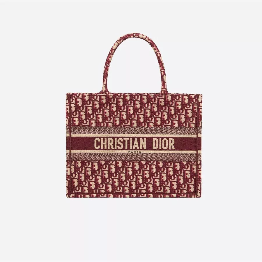 【ディオール】◆人気 BOOK TOTE 定番柄刺繍 トートバッグ-3 sizes