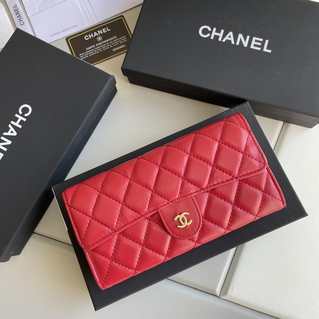 【CHANEL 】二つ折り財布  19*10*2.5CM -4色