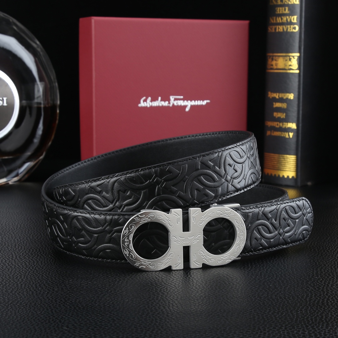 【Ferragamo】  幅：3.5CM 長：105-125CM  -2色