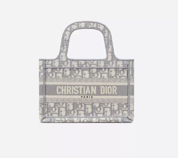 【ディオール】◆人気 BOOK TOTE 定番柄刺繍 トートバッグ-3 sizes