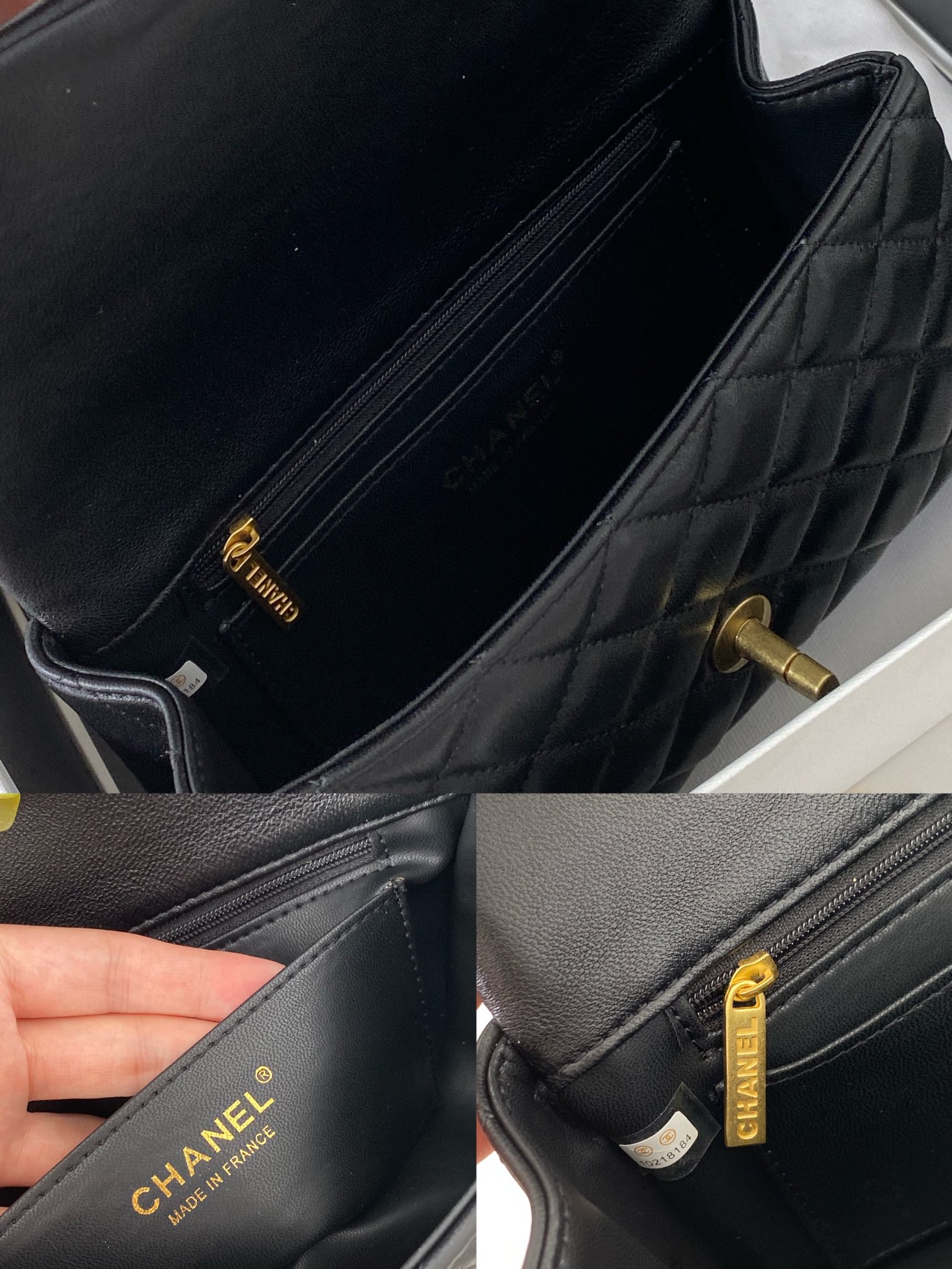 【シャネル】新作人気の斜め掛け cf mini handle 20cm カーフスキン  -2色