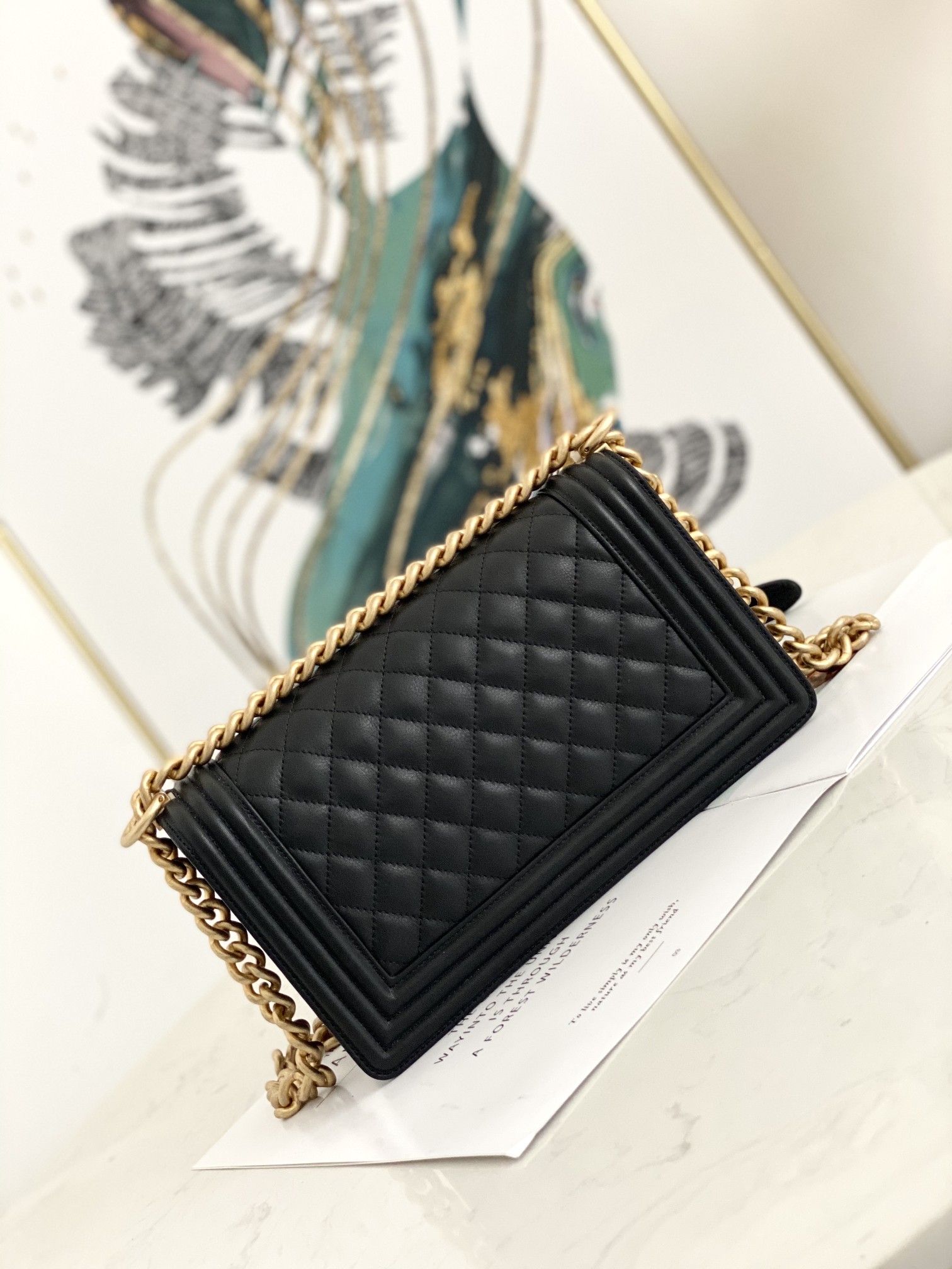 (シャネル )ボーイキャビアスキンショルダBAG LEBOY 2size