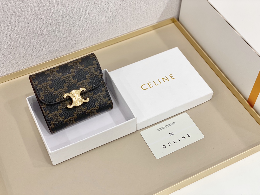 【CELINE】TRIOMPHE CANVAS 11*10*5CM