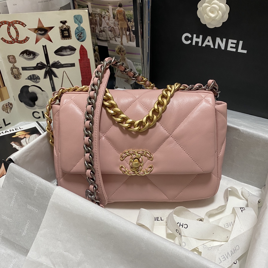 人気商品 CHANEL 19 ハンドバッグ ラムスキン -4色