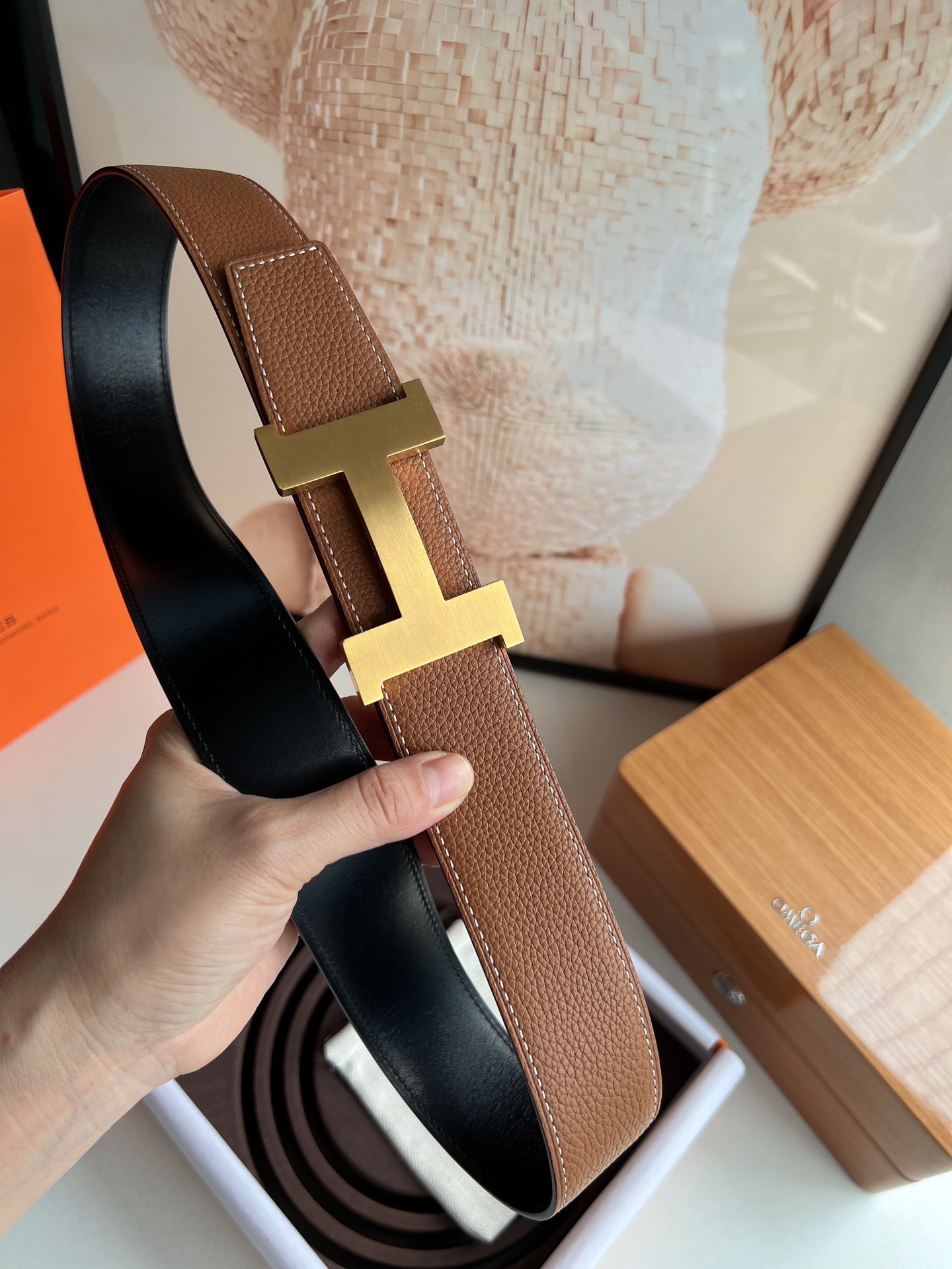 【Hermès】 メンズ  幅：3.8CM 長：105-125CM  -3色