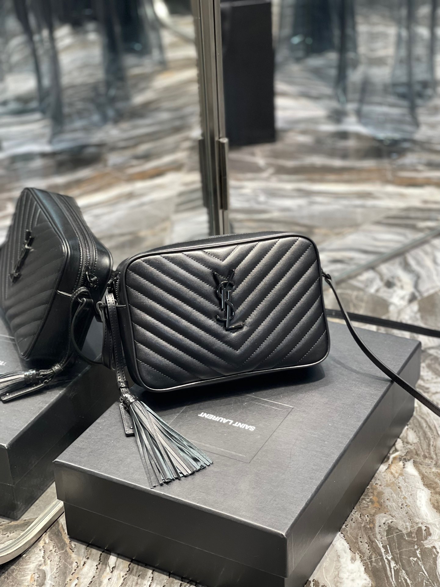 【Saint Laurent YSL】ジップワンショルダークロスボディバッグ