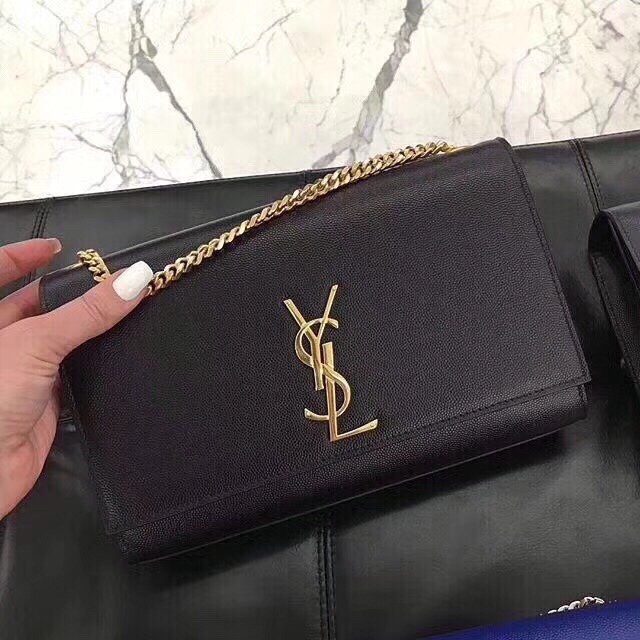 【SAINT LAURENT】グレインド カーフスキン   サイズ: 24x14x5cm -2色