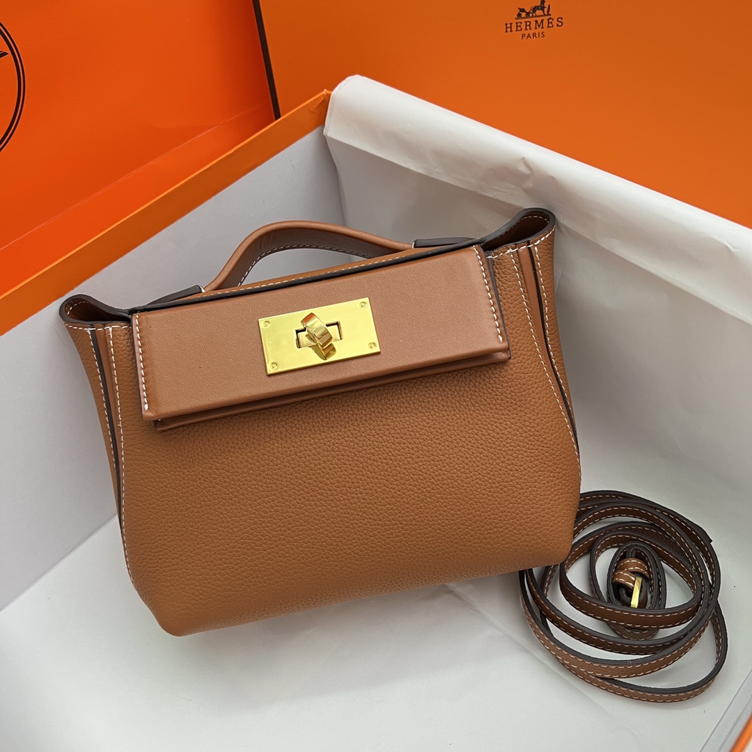 【Hermes 】Mini 2424  Evercolor K1  21*16*6 CM -4色