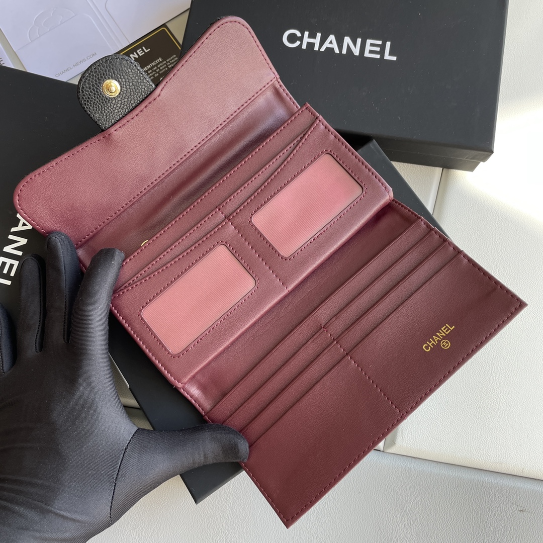 【CHANEL 】三つ折り財布  19*10*2.5CM
