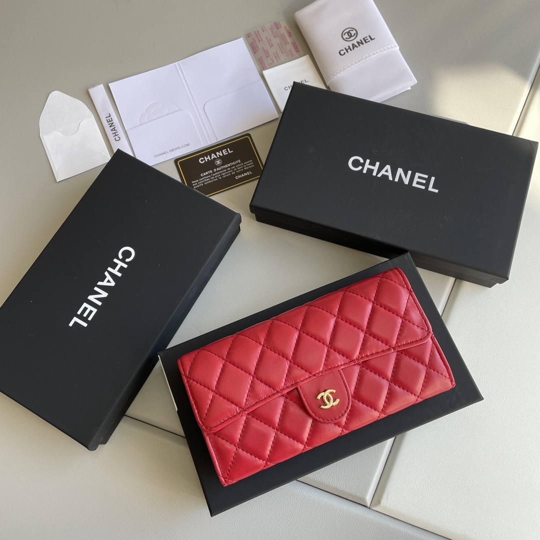 【CHANEL 】二つ折り財布  19*10*2.5CM -4色