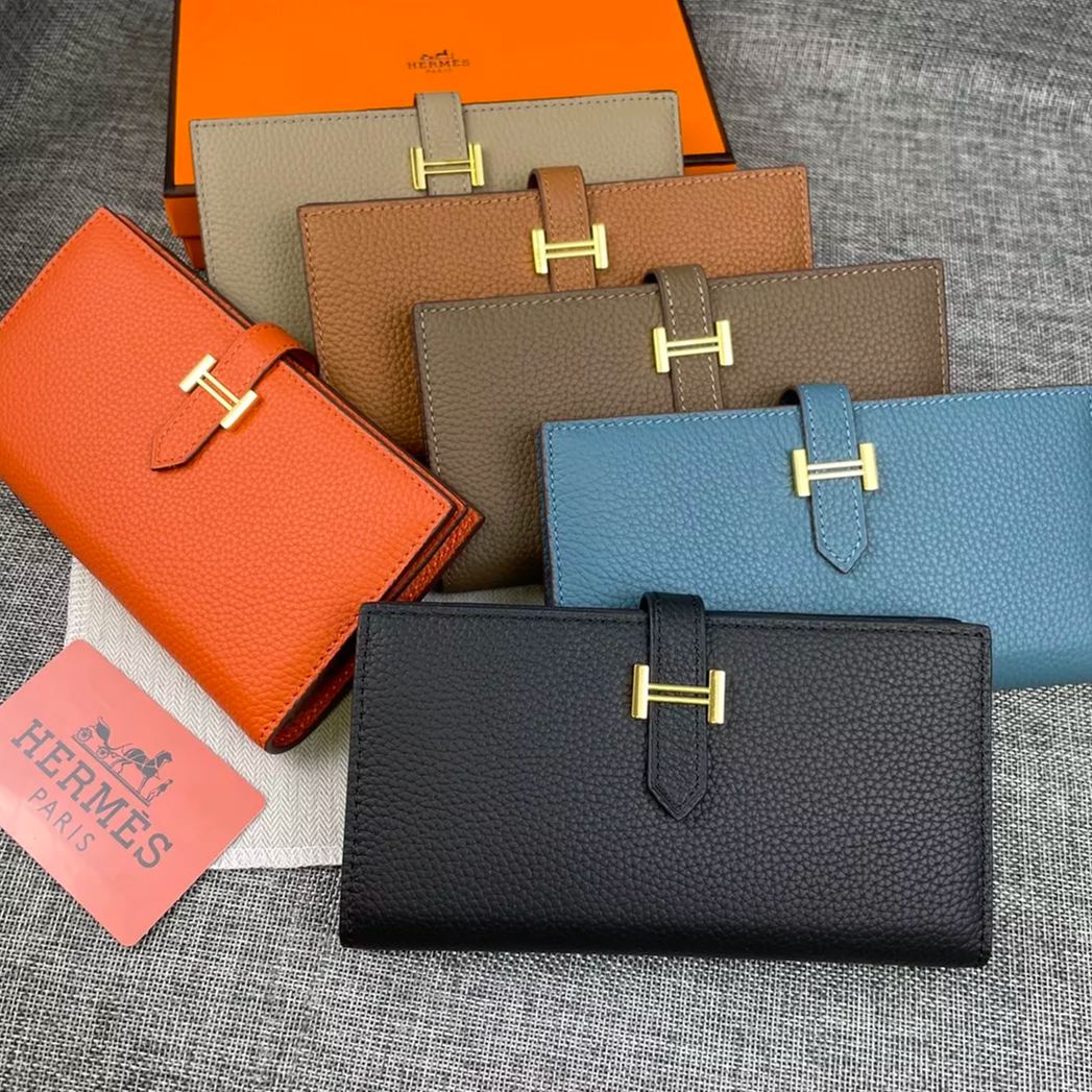 【Hermes 】二つ折り財布  9X17.5 CM -6色