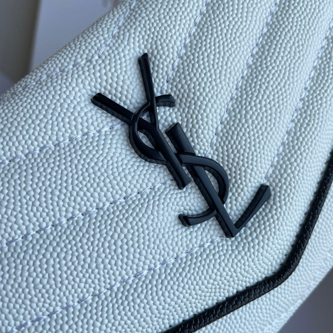 【SAINT LAURENT】 番号:372264  サイズ: 19x9x2cm 【ホワイト】