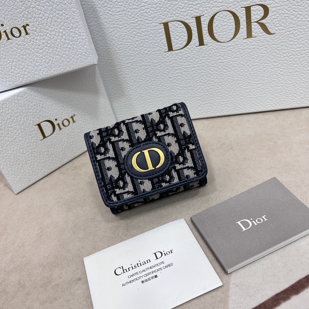 【DIOR 】財布 新品 三つ折り 9.5  x 7.5  x 3.5CM -2色