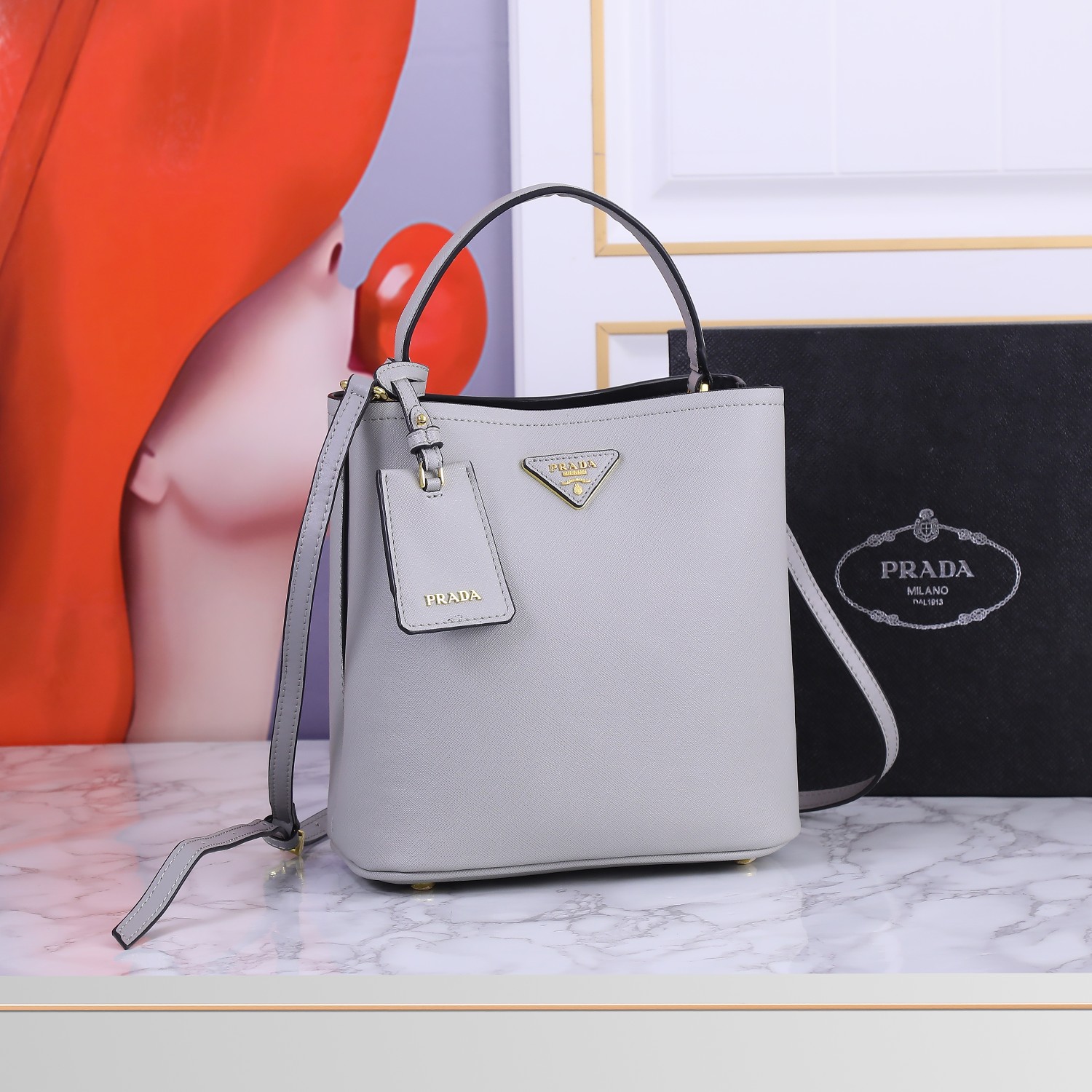 【PRADA】  DOUBLE BUCKET  サイズ: 23*23*13 cm -3色