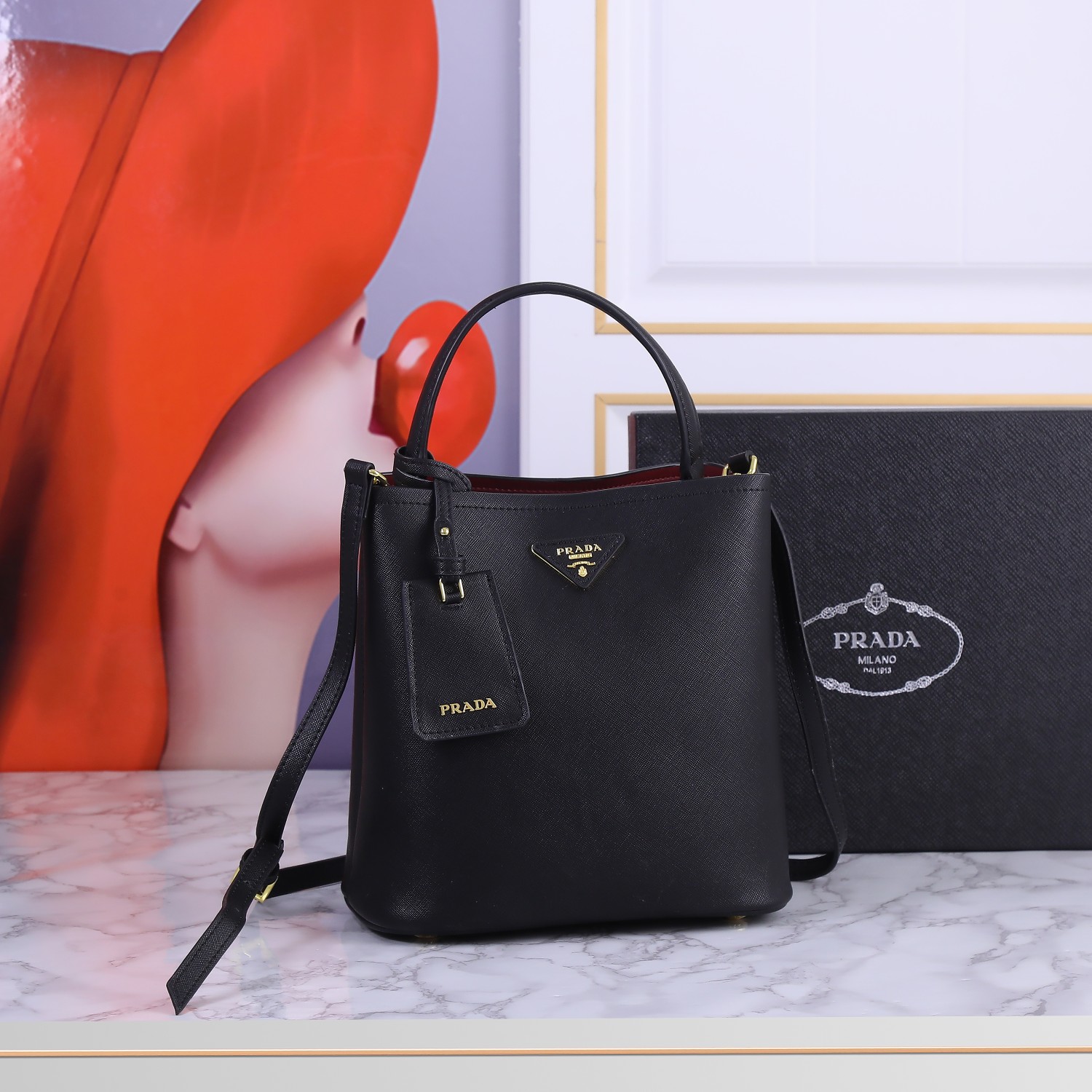 【PRADA】  DOUBLE BUCKET  サイズ: 23*23*13 cm -3色