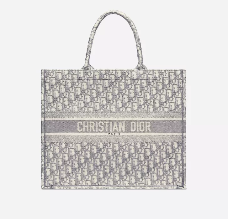 【ディオール】◆人気 BOOK TOTE 定番柄刺繍 トートバッグ-3 sizes