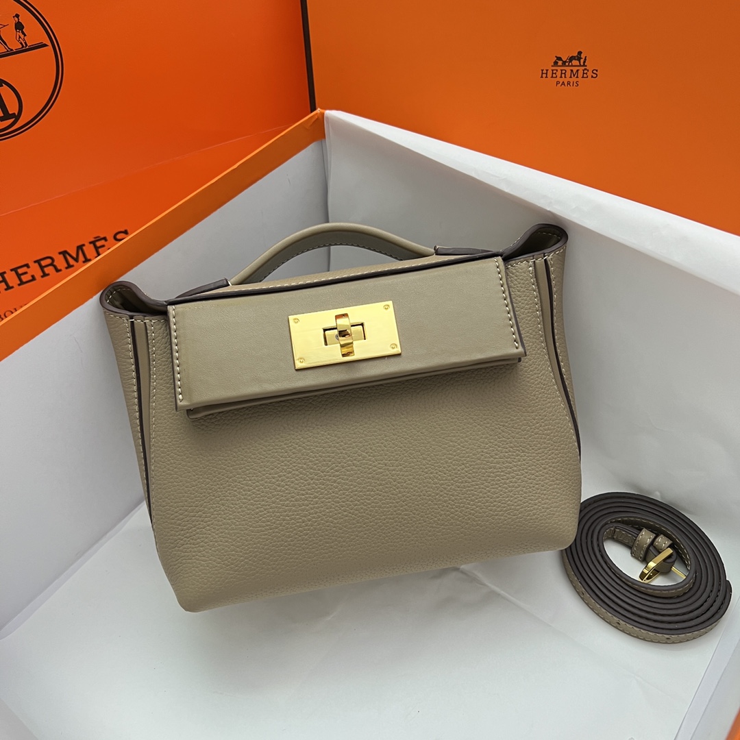 【Hermes 】Mini 2424  Evercolor K1  21*16*6 CM -4色