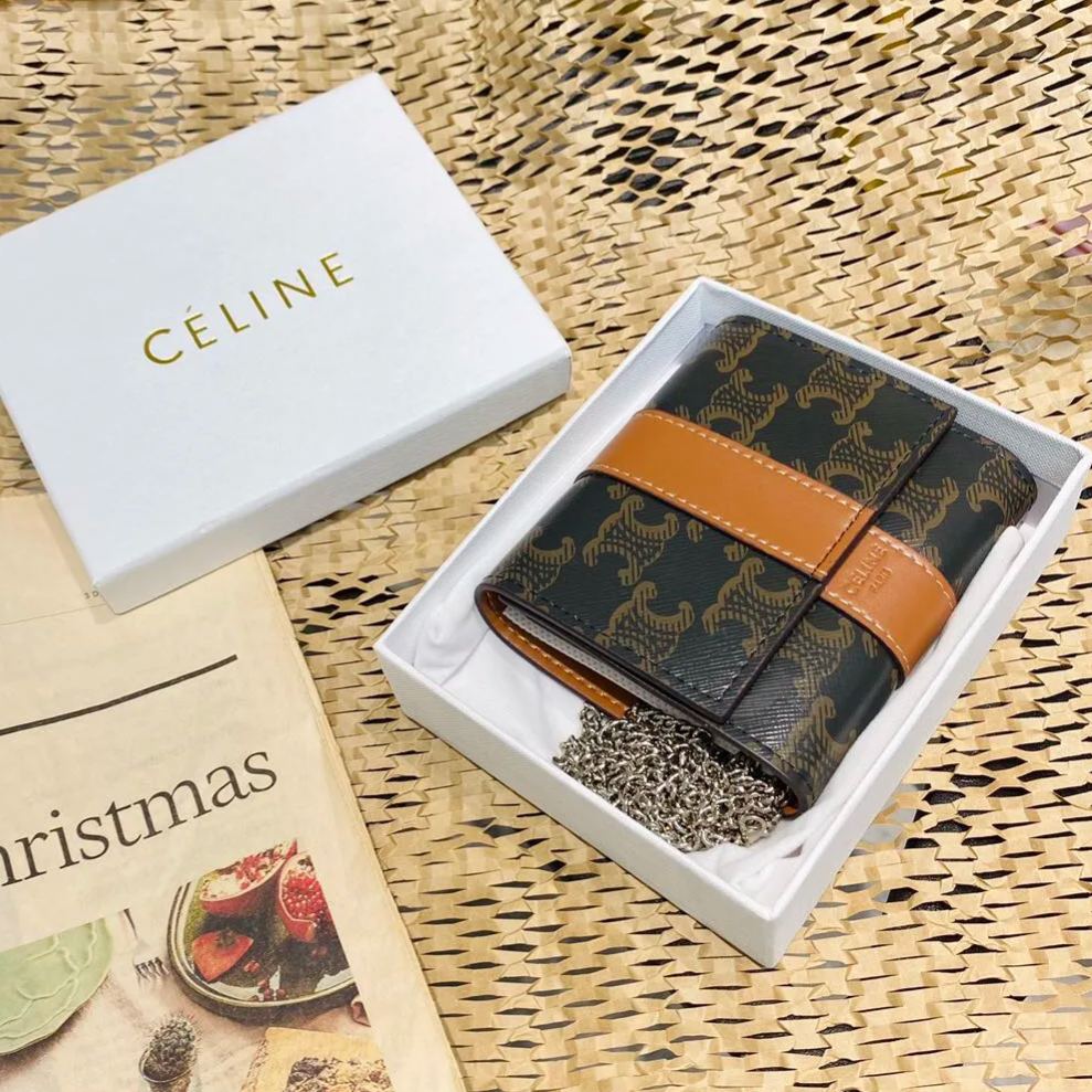 【CELINE】TRIOMPHE CANVAS 11*10*5CM