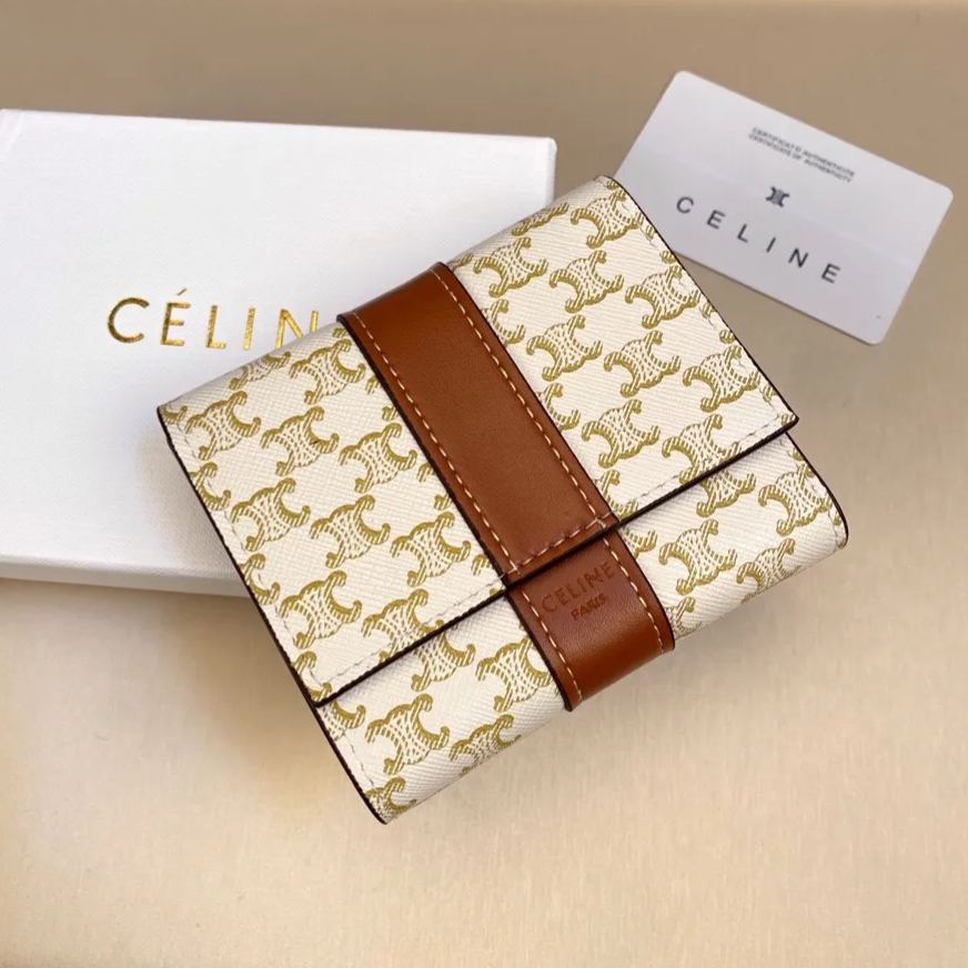 【CELINE】TRIOMPHE CANVAS 11*10*5CM