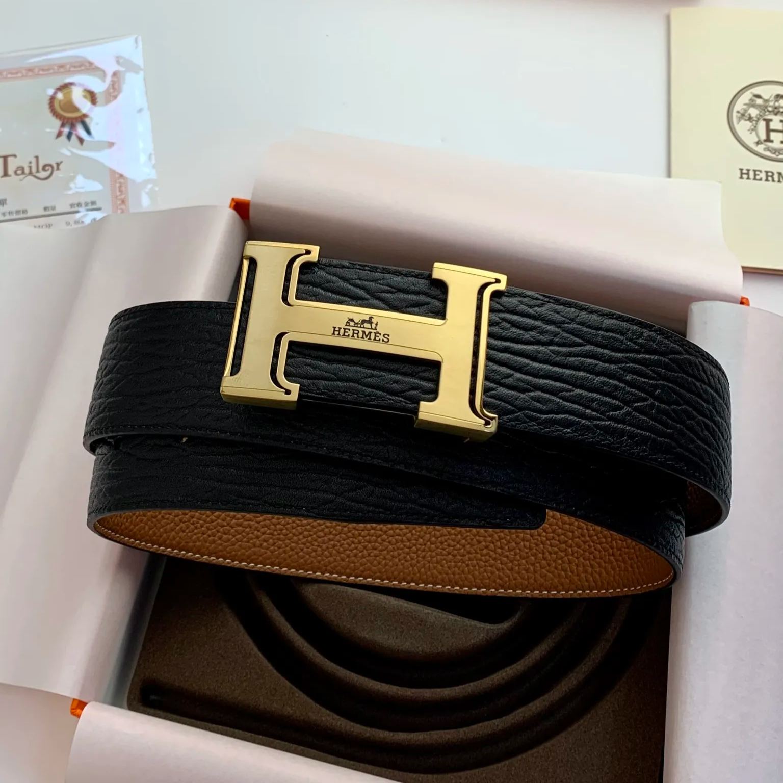 【Hermès】 メンズ  幅：3.8CM 長：105-125CM